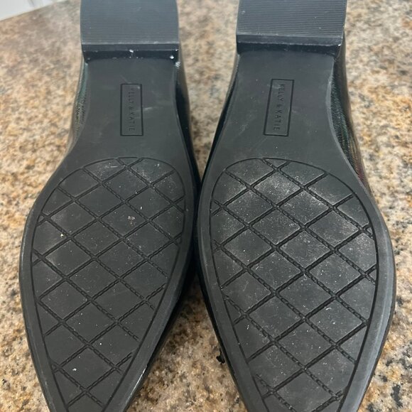 Black shiny ballte flats with bow - Picture 4 of 4